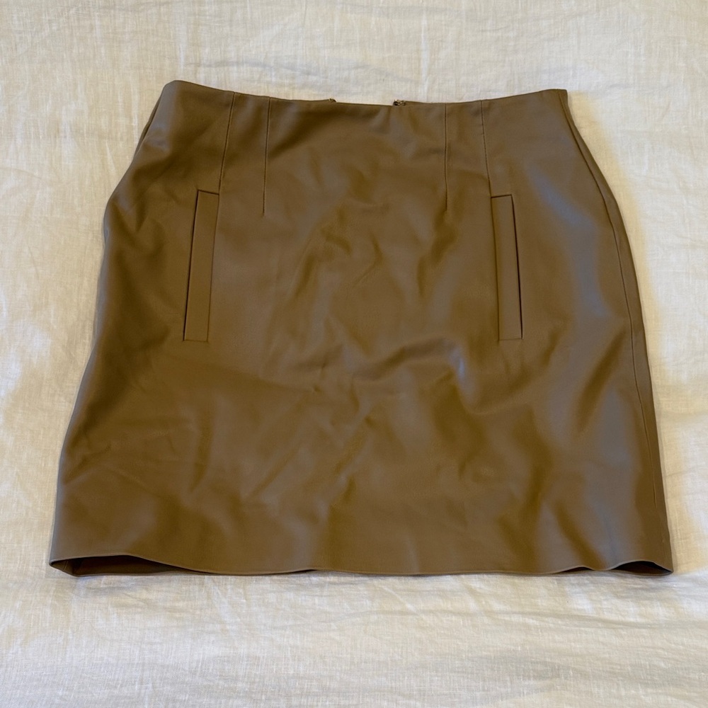 Veronica Beard Tan Leather Skirt NTW